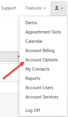 Head and shoulders drop down Account Options 